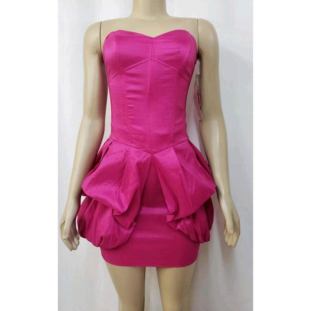 Let’s Fashion Women’s Pink Strapless Party Cocktail Dress Sz XS NWT # A